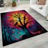 Mystical trees and whimsical birds area rugs carpet