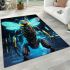 Neon cyber insect a futuristic robotic creation area rugs carpet