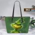 noob grinchy smile show he big only 3D Leather Tote Bag