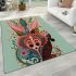 Ornate floral horned creature area rugs carpet