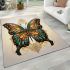 Ornate golden floral butterfly area rugs carpet