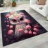 Owl and pink mushrooms area rugs carpet