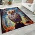 Owl in golden forest light area rugs carpet