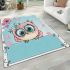 Owl peeking over the edge wearing a bow on its head area rugs carpet