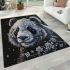 Panda adorned with white and blue diamonds area rugs carpet