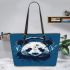 Panda wearing headphones leather Chic Stylish Tote Bag & Women Totes: Perfect Gift for Girlfriend | Crossbody, Purse, Handbag