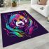 Panda with colorful smoke area rugs carpet