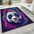 Panda with colorful smoke area rugs carpet
