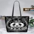 Panda with top hat and monocle steampunk leather tote bag