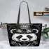 Panda with top hat and monocle steampunk leather tote bag