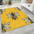 Pattern of bees in black and yellow area rugs carpet