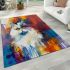 Persian cat in abstract artworks area rugs carpet