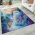 Persian cat in enchanted watercolor dreamscapes area rugs carpet