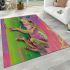 Pink and green tree frog on the edge area rugs carpet