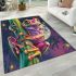 Pink and green tree frog on the edge area rugs carpet