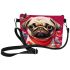 Playful Pug and Friends on a Red Background Makeup Bag