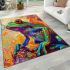 Psychedelic cute frog colorful vibrant trippy oil painting area rugs carpet