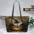 pumkin gray grinchy smile show he big 3D Leather Tote Bag