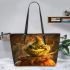 pumpkin grinchy smile and panther show 3D Leather Tote Bag