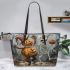 pumpkin grinchy smile and skeleton king 3D Leather Tote Bag