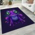 Purple frog with bright green eyes area rugs carpet