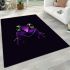 Purple frog with bright green eyes and on a solid area rugs carpet