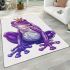 Purple tree frog wearing crown area rugs carpet