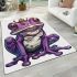Purple tree frog wearing crown area rugs carpet
