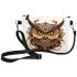 Quill-Adorned Owl Illustration Makeup Bag