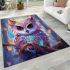 Rainbow owl and butterflies area rugs carpet