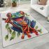 Red eyed tree frog sitting on a branch area rugs carpet
