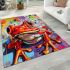 Red frog with big eyes colorful cartoon style graffiti area rugs carpet