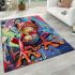 Red frog with big eyes colorful cartoon style graffiti area rugs carpet