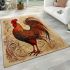 Rooster and celtic calligraphy illustration area rugs carpet