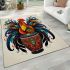 Rooster and celtic dhol drum illustration area rugs carpet