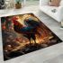 Rooster in a cozy interior illustration area rugs carpet
