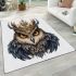 Royal owl with crown illustration area rugs carpet