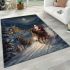 Santa's magical sleigh ride area rugs carpet