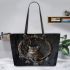 Scottish fold cats and dream catcher leather tote bag