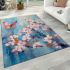 Serene butterfly on cherry blossom branch1 area rugs carpet