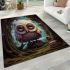 Serene owl in green forest area rugs carpet