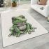 Simple cartoon frog clipart area rugs carpet