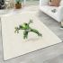 Simple cute green frog jumping area rugs carpet