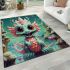 Smiling dragon in mystical waters area rugs carpet