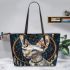 Sphynx cats and dream catcher leather tote bag