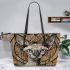 Sphynx cats and dream catcher leather tote bag