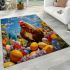Springtime serenity chicken and floral delight area rugs carpet