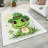 St patrick's day cute cartoon frog wearing leprechaun hat area rugs carpet