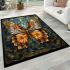 Stained glass butterfly elegance area rugs carpet