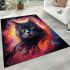 Starry-eyed cat in celestial embrace area rugs carpet